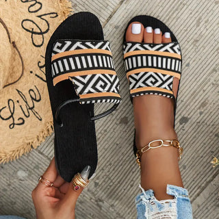 MORTIVIENNE | Boho-Chic Geweven Sandalen met Straps