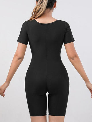 Dames Fitness Bodysuit met Rits en Zweetstimulerend Effect