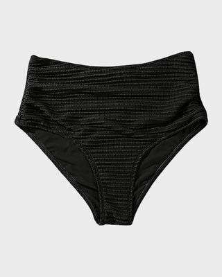 High-Waist Bikini Set met Getextureerde Knot-Front