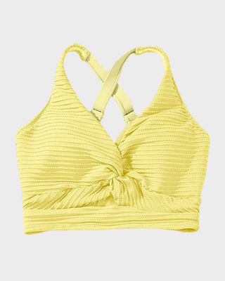 High-Waist Bikini Set met Getextureerde Knot-Front