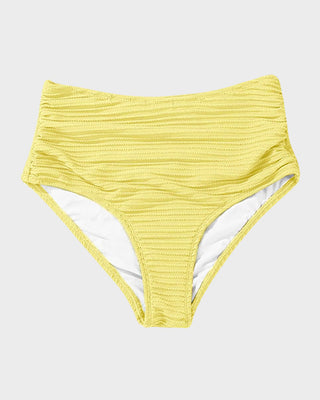 High-Waist Bikini Set met Getextureerde Knot-Front