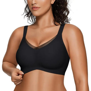 Dames Beugelloze Bralette met V-Mesh – Comfort & Ondersteuning