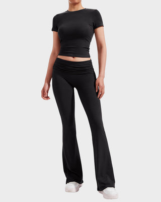 Dames 2-Delige Loungewear Set: Top & Flared Broek