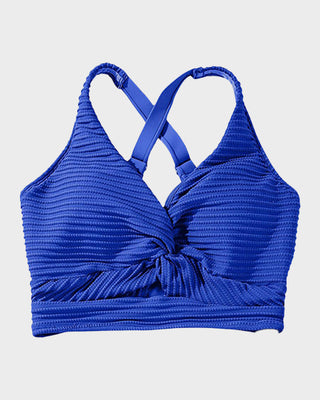 High-Waist Bikini Set met Getextureerde Knot-Front