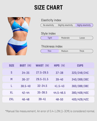 High-Waist Bikini Set met Gedraaide Voorzijde & Color-Block Design