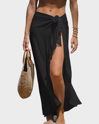 Ruffle Wrap Strandrok met Striksluiting