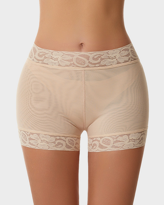 Shapewear Shorts met Hoge Taille en Kant