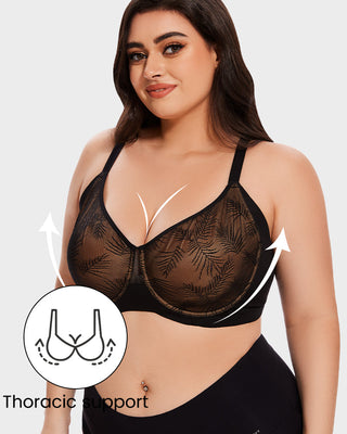 Bladkant Push-Up BH met Volledige Bedekking – Ongevoerd