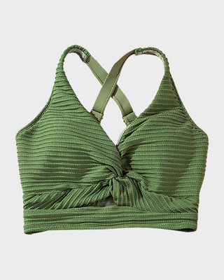 High-Waist Bikini Set met Getextureerde Knot-Front