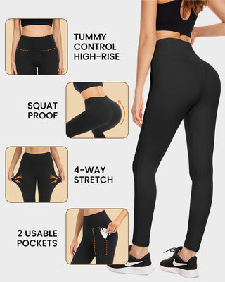 Effen Hoge Taille Legging met Thermovoering & Zakken