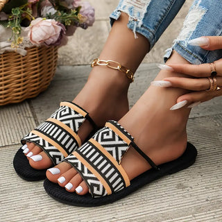 MORTIVIENNE | Boho-Chic Geweven Sandalen met Straps