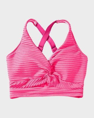 High-Waist Bikini Set met Getextureerde Knot-Front