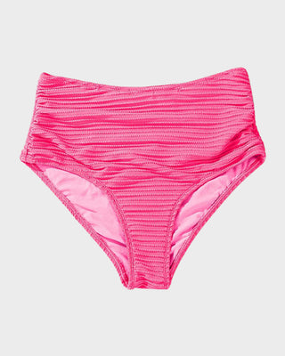 High-Waist Bikini Set met Getextureerde Knot-Front