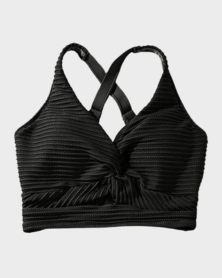 High-Waist Bikini Set met Getextureerde Knot-Front