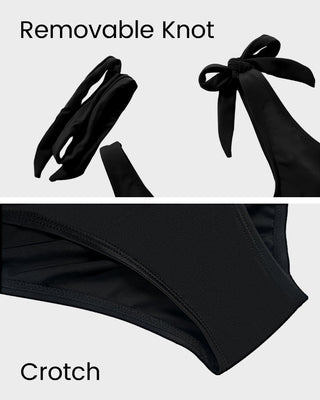 High-Waist Bikini Set met Dubbele Strikbandjes & Tummy Control