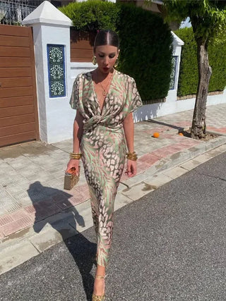DAMIANA | Stijlvolle Maxi Jurk met Unieke Print