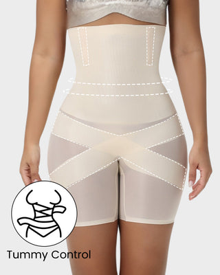 High-Waist Cross Compression Shaping Shorts – Voor Een Strakker, Gladder Silhouet