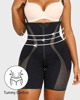 High-Waist Sculpting Short met Rits-Support