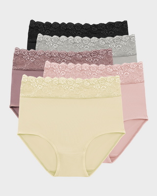 Katoenen Hipster Slips met Kantafwerking (5-pack)