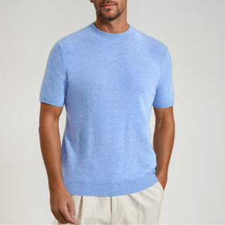 Klassiek Cashwool T-shirt Lichtblauw