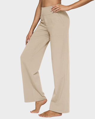 Losse High-Waist Wide-Leg Yoga Pants – Business Style