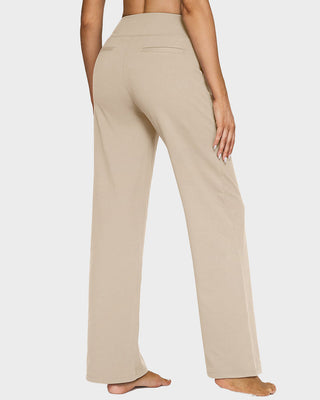 Losse High-Waist Wide-Leg Yoga Pants – Business Style