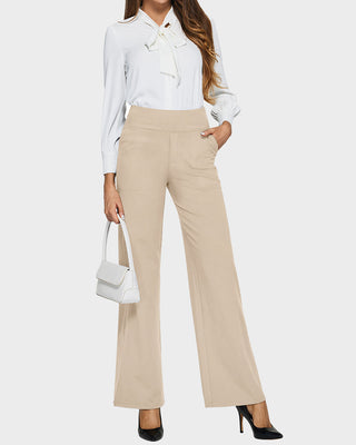 Losse High-Waist Wide-Leg Yoga Pants – Business Style