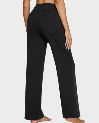 Losse High-Waist Wide-Leg Yoga Pants – Business Style