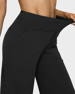 Losse High-Waist Wide-Leg Yoga Pants – Business Style