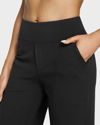 Losse High-Waist Wide-Leg Yoga Pants – Business Style
