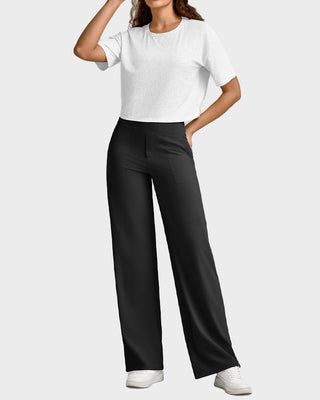 Losse High-Waist Wide-Leg Yoga Pants – Business Style