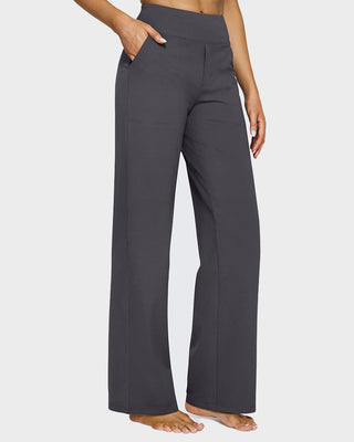 Losse High-Waist Wide-Leg Yoga Pants – Business Style