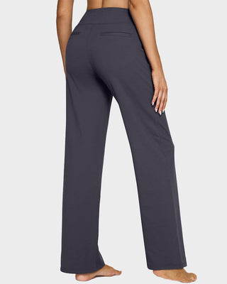 Losse High-Waist Wide-Leg Yoga Pants – Business Style