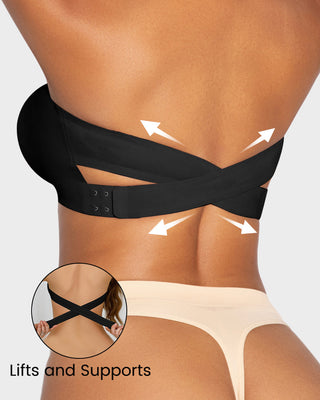Anti-Slip Bandeau BH met Kruislingse Zijsluiting