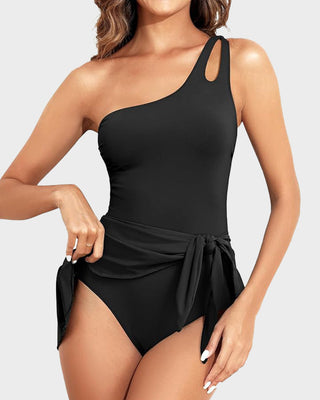 Eén-Schouder Tummy Control Zwemjurk