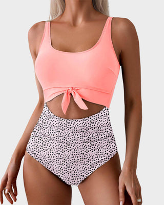 Eendelig Badpak met Ruches, Strikknoop & Tummy Control