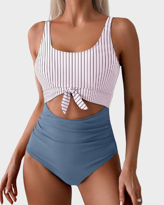 Eendelig Badpak met Ruches, Strikknoop & Tummy Control
