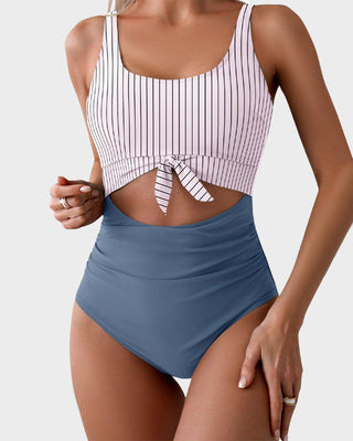 Eendelig Badpak met Ruches, Strikknoop & Tummy Control