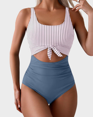 Eendelig Badpak met Ruches, Strikknoop & Tummy Control
