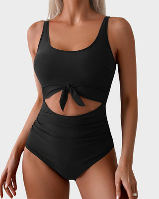 Eendelig Badpak met Ruches, Strikknoop & Tummy Control