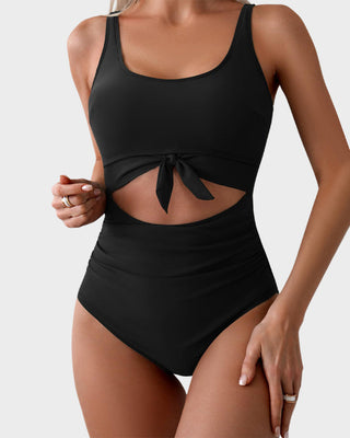 Eendelig Badpak met Ruches, Strikknoop & Tummy Control