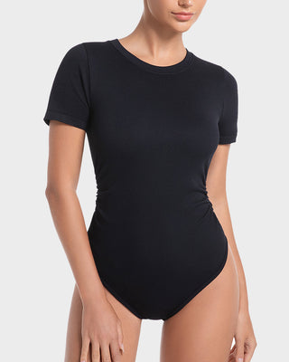 Naadloze Bodysuit met Ronde Hals en Korte Mouwen