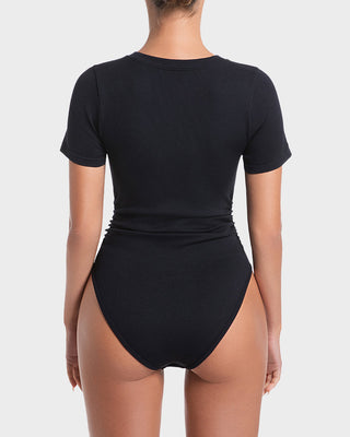 Naadloze Bodysuit met Ronde Hals en Korte Mouwen