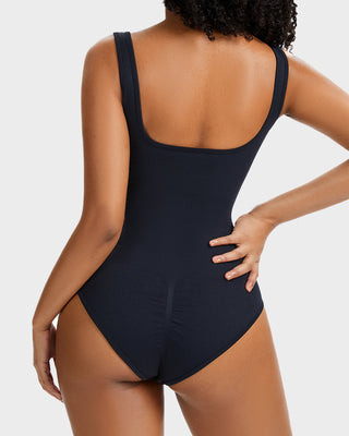 Shaping Bodysuit met Drukknoopsluiting en Driehoekige Halslijn