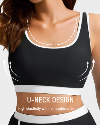 Sportieve Color Block Bikini Set met Rokje en Zijsplit