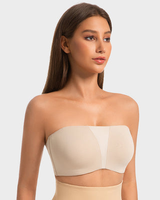 Strapless Bandeau BH met Volledige Dekking en Antisliplaag