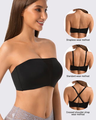 Strapless Bandeau BH met Volledige Dekking en Antisliplaag