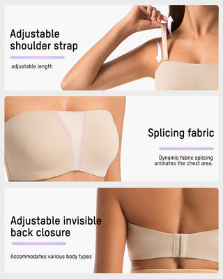 Strapless Bandeau BH met Volledige Dekking en Antisliplaag