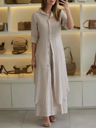 LOVISA | Elegante Twee-delige Linnen Set voor Dames