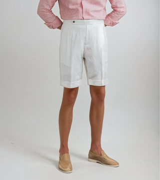 Verona Geplooide Korte Broek - Wit